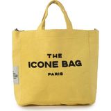 İcone Bag Bej The İcone Bag Bag Paris Işlemeli Tote Kadın Kol Çantası ve Omuz Çantası - Sarı