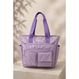 ICONE BAG Günlük Su İtici Çanta - Laptop Bölmeli, Kapitone Detaylı, Çok Cepli, Biberon Gözlü, Valiz Aparatlı, Lila Anne Bebek Çantası, Lila Bebek Bakım Çantası, Mommy Bag