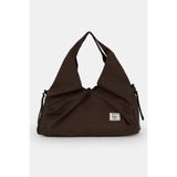 ICONE BAG Icone Pliseli Fermuarlı Yoga Çantası, Fitness Çantası, Gym Heybe Görünümlü Pliseli Kahve Spor Çanta