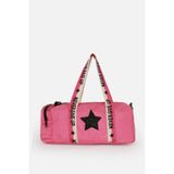 ICONE BAG Kız Çocuk Yıldız Logolu Spor Çanta, Düz Pembe Çocuk Spor Çanta, Fermuarlı Detaylı Çocuk Spor Çanta