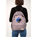 İcone Bag Önü Nakışlı, Laptop Bölmeli Unisex Sırt Çantası, Okul Çantası, Back To School - Gri