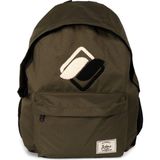 İcone Bag Önü Nakışlı, Laptop Bölmeli Unisex Sırt Çantası, Okul Çantası, Back To School - Haki