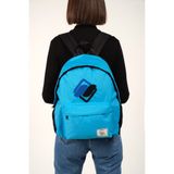 İcone Bag Önü Nakışlı, Laptop Bölmeli Unisex Sırt Çantası, Okul Çantası, Back To School - Mavi
