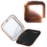 Iconikal Metal Kompakt Makyaj Çantası Makyaj Aynası 1X / 3X Büyüteç - Pembe Altın - Cep için 2'li Paket, Debriyaj