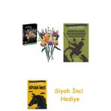 Icons Çiçek Buketi, Yapay Çiçekler, Yet + Dünyanın Merkezine Yolculuk + Siyah İnci Hediye