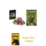 Icons Kır Çiçekleri Buketi Seti, Gelinc + Dünyanın Merkezine Yolculuk + Siyah İnci Hediye