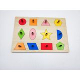Icons Renkli Ahşap Puzzle , Geometrik Şekiller Puzzle, Renkli Yap-Boz