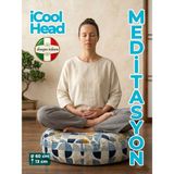 iCool Head Karabuğday Kabuğu Dolgulu Meditasyon Minderi, Geniş Yoga Minderi, Premium Italyan Kumaş Kılıf, Derin Mavi