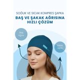 iCool Head Mıgren Ve Bas Agrisi Giderici Başlık Soğuk Ve Sıcak Kompres Şapka, Petrol Yeşili