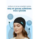 iCool Head Mıgren Ve Bas agrisi Giderici Başlık Soğuk Ve Sıcak Kompres Şapka, Siyah