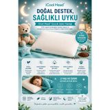 iCool Head Organik Karabuğday Kabuğu Dolgulu Çocuk Yastığı, Bebek Yastığı, Çocuk Baş Boyun Destek Yastığı, Uyku Yastığı (2 Yaş+)
