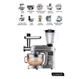 Icotech SM50 Gümüş LED Ekranlı Hamur Mayalama Kıyma Çekme Blender 2000 W 6.5 lt Stand Mikser Mutfak Şefi Hamur Yoğurma Makinesi