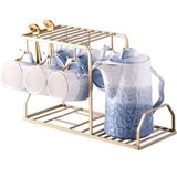 icVantA Çay Fincanı Seti Çay Seti Çaydanlık Seti 14 Parça İskandinav Lüks Seramik Çay Seti Demir Sanat Bardak Tutacağı Kahve Fincanı Seti Çay Fincanı Seti Çay Bardakları Kahve Fincanı Seti Çaydanlık