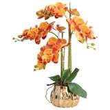 icVantA Yapay Çiçek Sahte Orkide Dekoratif Seramik Vazo Orkide Yapay Canlı Saksı Yapay Phalaenopsis Çiçekler Bitki Yapay Çiçekler Güzel Şekil,