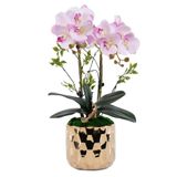 icVantA Yapay Çiçek Saksı Sahte Orkide Yapay Phalaenopsis Çiçekler Bitki Aranjmanı Yapay Çiçekler Yemek Masası Oturma Odası Dekorasyonu Güzel Şekil,