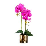 icVantA Yapay Çiçekler Sahte Orkide Dekorasyonu - Seramik Vazo Çiçekleri ile Simülasyon Orkide Yaprakları ile Sahte Phalaenopsis Kök Süslemeleri,