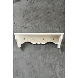 İda Wooden Dekoratif Terek - Duvar Rafı & Askılık – 4 Askılı Dekoratif Mutfak ve Antre Tereği - Rafı - Beyaz - Beyaz