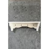 İda Wooden Dekoratif Terek - Duvar Rafı & Askılık – 4 Askılı Dekoratif Mutfak ve Antre Tereği - Rafı - Beyaz