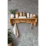 İda Wooden Dekoratif Terek - Duvar Rafı & Askılık – 4 Askılı Dekoratif Mutfak ve Antre Tereği - Rafı