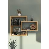 İda Wooden Sage Meşe Duvar Rafı - Duvar Kitaplığı - Dekoratif Kitaplık