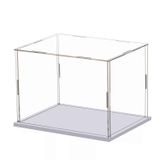 IDAFSA Şeffaf Akrilik Vitrin, Ahşap Tabanlı Küp Teşhir Kutusu Standı, Koleksiyon Eşyaları Hatıra Figürleri için Toz Geçirmez Koruma Vitrini (4*4*4"; 10*10*Y10cm)
