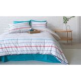 İdaş Idaş Stripe Ranforce Nevresim Takımı - Mercan - 160 x 220 cm