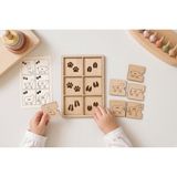 IdeaFabric Ahşap Hayvan Eşleştirme Montessori Mantık Oyunu Kart Seti (Beslenme / Kuyruk / Ayak Izi Temalı) - Hayvan Ayak İzleri