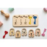 IdeaFabric Avelith Eğitici Ahşap Anahtarlık Kilit Puzzle Ince Motor Beceri Geliştirici Montessori Okul Öncesi Eğitici Oyuncak