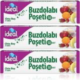 İdeal Buzdolabı Poşeti Orta Boy 50'li 24 x 33 cm x 3 Paket - 50 Li 24 x 33 Cm x 3 Paket