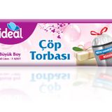 İdeal Büzgülü Beyaz Sabun Kokulu Büyük Boy Çöp Torbası 10'lu 65x70 Cm, Sızdırmaz & Dayanıklı, Kolay Bağlanabilir, Geri Dönüştürülebilir Çöp Poşeti, Ofis, Restoran, Market, Okul, Bahçe, Mağaza, Fabrika