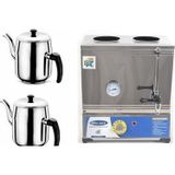 İdeal Çelik 40 Model 25 Lt İki Demlikli Pleytsiz Elektrikli Semaver & Çay Kazanı & Kahveci Kazanı & Kahve Ve Çay Ocağı Inox & Çay Semaveri & Çay Makinesi & Çaycı & Çay Otomatı-Demlik Hediyeli