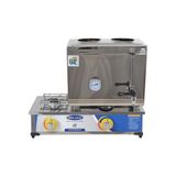 Ideal Çelik Gazlı Çay Ocağı 2 Demlikli 40'lık - Gri