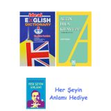 İdeal English Dictionary + Altın İmla Kılavuzu -Yazım Kılavuzu + Her Şeyin Anlamı