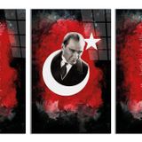 İdeal Glass Art 4 - 3 Parça Atatürk - İstiklal Marşı - Gençliğe Hitabe