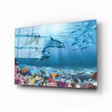 İdeal Glass Art Su Altı Canlıları Tablo