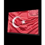 İdeal Glass Art Türk Bayrağı Kırmızı Cam Tablo