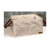 İdeal Home Derili 3 Gözlü Çanta, Oyuncak Sepeti, Ev Dekorasyonu, Düzenleyici, Organizer - 33 x 18 x 20 cm