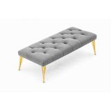 İdeal Puf, Gri, Gold Metal Ayak