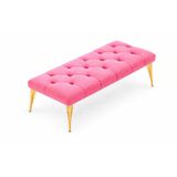 İdeal Puf, Pembe, Gold Metal Ayak