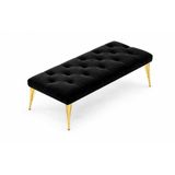 İdeal Puf, Siyah, Gold Metal Ayak