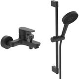 Ideal Standard Cerafine O Banyo Bataryası + Idealrain Duş Seti, 2 Fonksiyonlu,mat Siyah , 2 Parça BC500XG | BD142XG