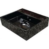 Ideal Standard - Plain Siyah Motifli Tezgah Üstü Lavabo 50 cm Outlet - Z2506-
