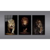 İdealizbiz Aslan , Kaplan , Jaguar 3 lü Set Cam Tablo