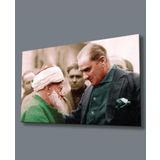 İdealizbiz Atatürk Ve Halk Temalı Uv Baskılı Cam Tablo, Ev Ve Ofis Duvar Dekoru Hediyelik