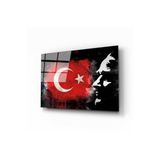 idealizbiz Atatürk ve Türk Bayrağı Cam Tablo 4mm Dayanıklı Temperli Cam idl_32 110 x 70
