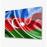 idealizbiz Azerbaycan Bayrağı Cam Tablo 4mm Dayanıklı Temperli Cam idl_519 110 x 70
