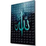 İdealizbiz Esmaül Hüsna Allah'In İsimleri Ve Sıfatları Dini İslami Cam Tablo, Ev Ofis Duvar Dekoru, Hediyelik
