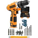 Idefoni 58VOLT 12 Ah Otomatik Korumalı Çelik Şanzuman 2 Akülü Matkap Akülü Vidalama Şarjlı Matkap
