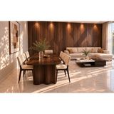 İdek Home 6 Kişilik Yemek Masası Takımı Ceviz Renk Modern Mutfak ve Yemek Odası Masası