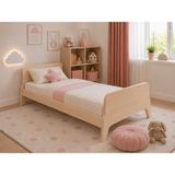 İdek Home Idek Home Mini Rüya Çocuk Karyolası 80X180 cm Doğal Kayın Kontrplak Ahşap Yatak - 90 x 190 cm
